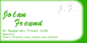 jolan freund business card